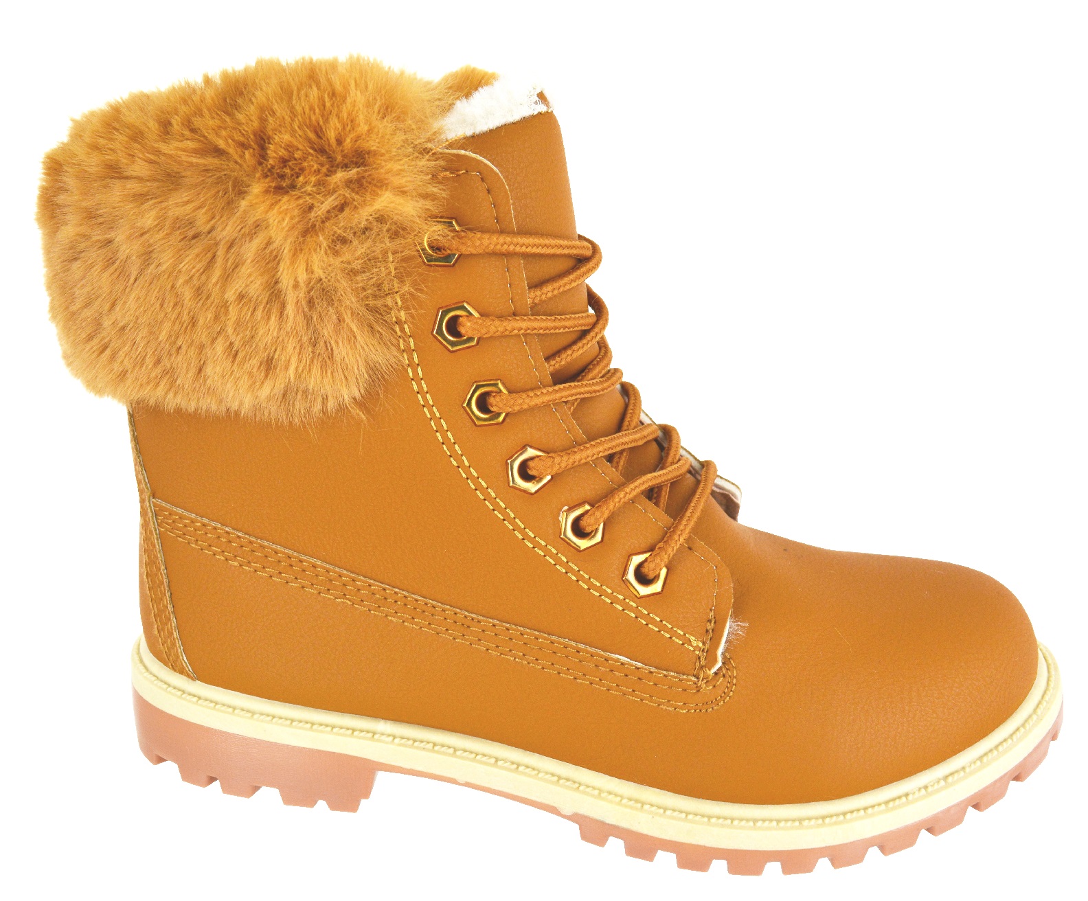 LADIES WOMENS ANKLE FUR LINED LACE UP GRIP SOLE WINTER ARMY COMBAT